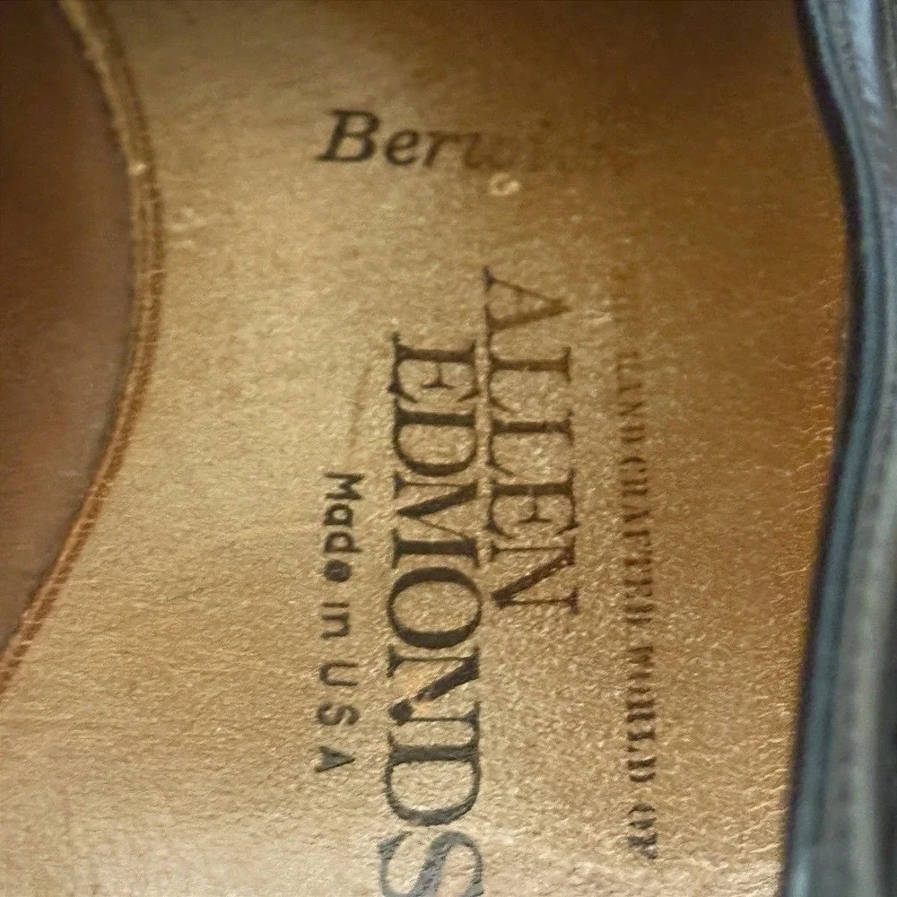 Allen Edmonds Black‎ Leather Loafers Berwick Tassel Wingtip Mens 9.5 Made In USA